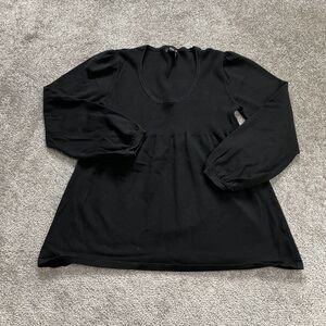 Style & Co Sweater Shirt Girls XL Black Scoop Neck Pullover Soft Stretch Youth